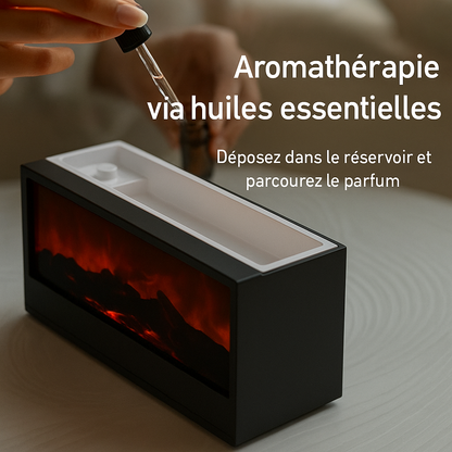 Simulated 3D flame aromatherapy machine, essential oil humidifier, color atmosphere lighting with remote control, holiday gift