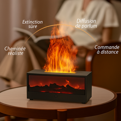 Simulated 3D flame aromatherapy machine, essential oil humidifier, color atmosphere lighting with remote control, holiday gift