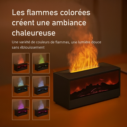 Simulated 3D flame aromatherapy machine, essential oil humidifier, color atmosphere lighting with remote control, holiday gift